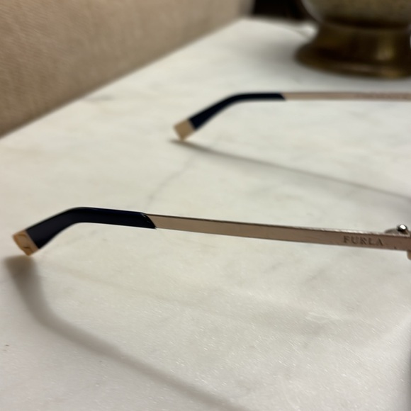 FURLA SUNGLASSES SFU257K 53-18-135 T31P Navy Blue Gold Metal Lightweight Women’s main image 12